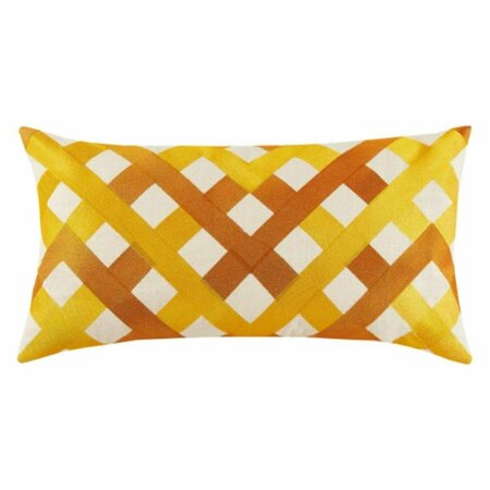 PUESTA EN ESCENA 14 x 26 in. Oceanside Orange Embroidered Down Filled Pillow PU3120619